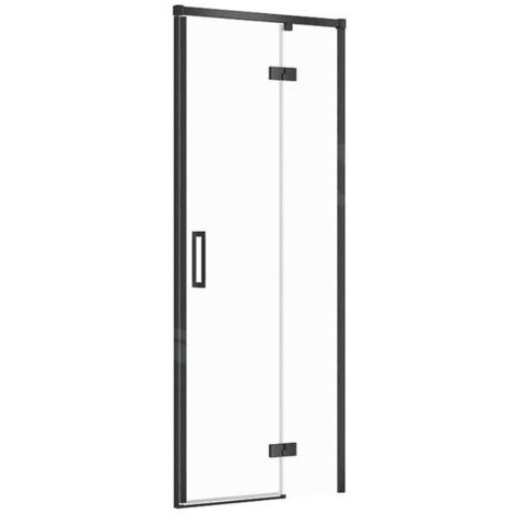 Cersanit Larga - Porte de douche 80x195 cm, droite, noir/verre clair S932-123 (1/2)