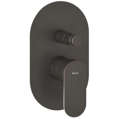 Ravak Eleganta - Mitigeur encastré 2 sorties, avec corps d’encastrement, graphite brossé X070335 (1/4)