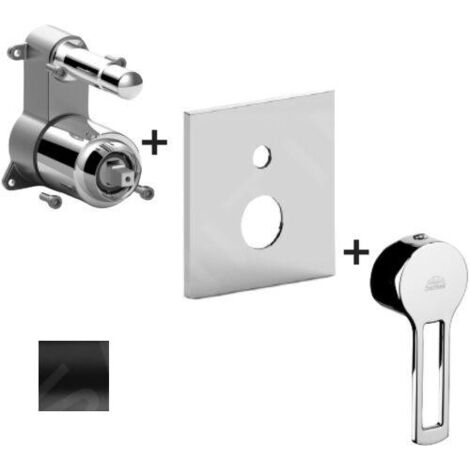 Paffoni Ringo - Mitigeur encastré pour 2 sorties, noir mat RINBOX015NO/M (1/2)