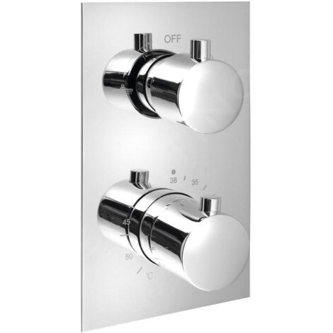 Sapho Kimura - Mitigeur thermostatique de douche encastré, 2 sorties, chrome KU382 (1/2)