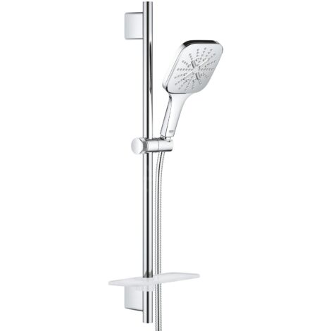 Grohe Rainshower SmartActive Cube - Set de douche de tête 130 6,8 l/min, 3 jets, barre 600 mm et flexible, chrome 26585000 (1/5)