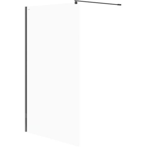 Cersanit Mille - Paroi de douche Walk-In, 120x200 cm, noir/verre clair S161-004 (1/2)