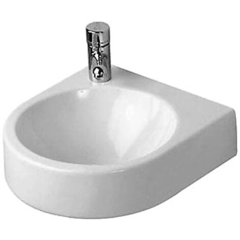 Duravit – Lave-mains sans trop-plein 36x38 cm blanc – Forme semi-circulaire – Avec trou à gauche pour robinet – 766350009 (1/5)