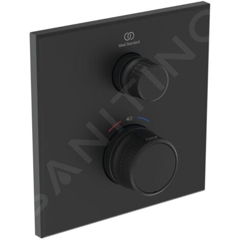 Ideal Standard CeraTherm Navigo - Mitigeur thermostatique de douche encastré, noir soyeux A7301XG (1/4)