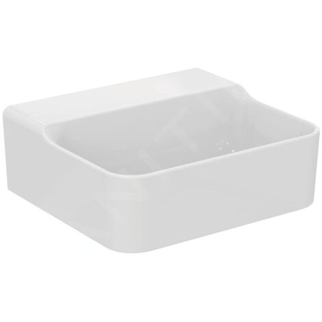 Ideal Standard Conca Ceram - Lave-main à poser 400x350 mm, sans trop-plein, sans trou pour robinet, blanc T387901