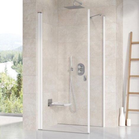 Ravak Chrome - Paroi de douche fixe CPS-80, 780-800 mm, blanc/verre transparent 9QV40100Z1 (1/3)