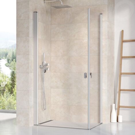 Ravak Chrome - Porte de douche CRV1-90, 88-90 cm, satiné/verre transparent 1QV70U01Z1 (1/5)