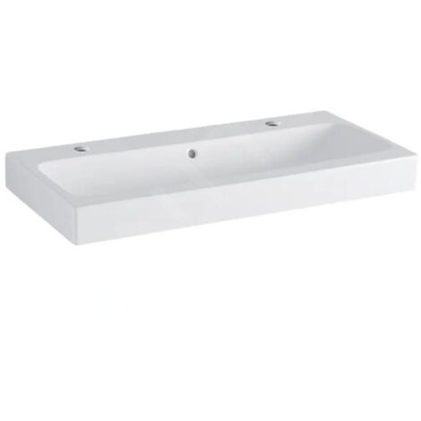 Geberit iCon - Lavabo, 90x49 cm, avec trop-plein, 2 trous pour robinetterie, blanc 502.924.00.1 (1/3)