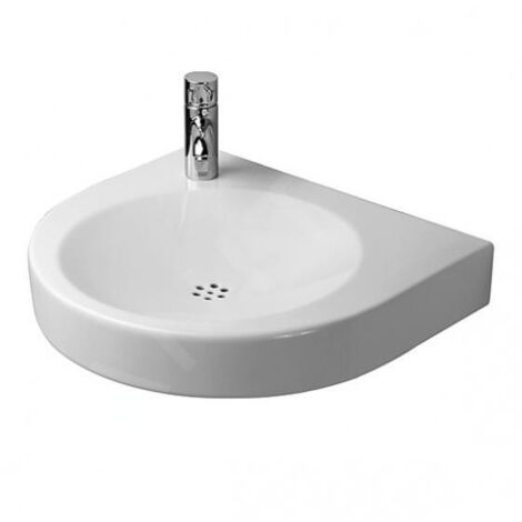 Duravit Architec - Lavabo PMR, 575x520 mm, sans trop-plein, trou pour robinetterie à gauche, blanc 0443580009 (1/3)