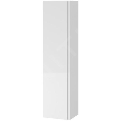 Cersanit Moduo - Armoire haute, 160x40x34 cm, 1 porte, charnières G/D, miroir intérieur, blanc S929-020 (1/3)