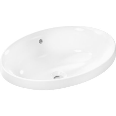 Hansgrohe Xuniva D - Lavabo, 55x40 cm, avec trop-plein, sans trou pour robinet, blanc 60156450