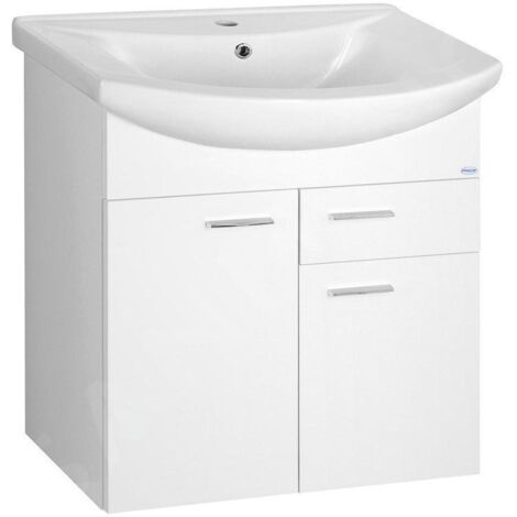 Aqualine Zoja - Meuble lavabo 615x740x321 mm, blanc 51065A (1/5)
