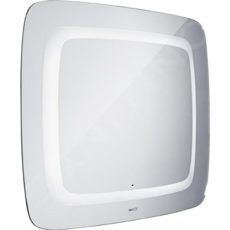 Nimco Miroirs - Miroir de salle de bains LED rétro-éclairé série 7000, 800 x 650 mm, arrondi, avec capteur, aluminium ZP 7001-S (1/3)