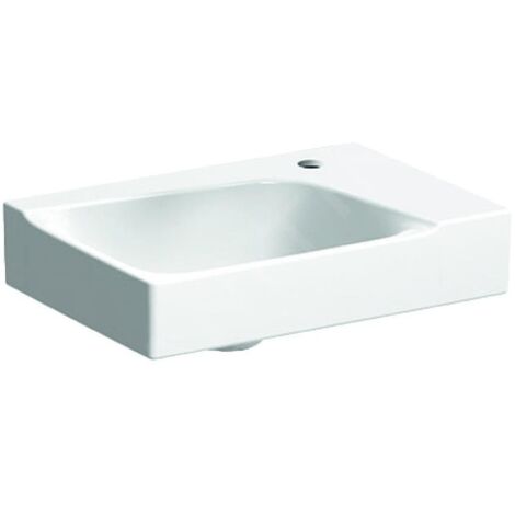 Geberit Xeno 2 - Lave-mains 400x280 mm, avec 1 trou à droite, sans trop-plein, avec KeraTect, blanc 500.529.01.1 (1/4)