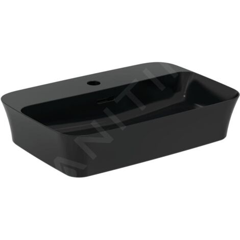Ideal Standard Ipalyss - Lavabo à poser, 550x380 mm, avec trop-plein, trou pour robinet, noir mat E2077V3 (1/4)