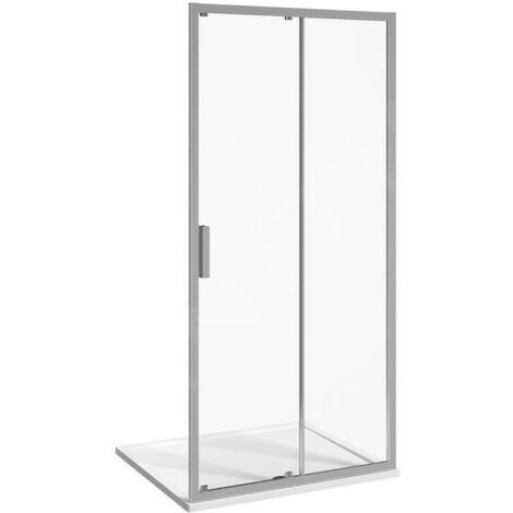 Jika Nion - Porte de douche coulissante G/D en deux parties, 1400 mm, Jika perla Glass, argent/verre transparent H2422N80026681 (1/2)