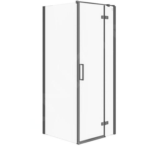 Cersanit Jota - Cabine de douche 80x80 cm, droite, noir/verre clair S160-008 (1/2)