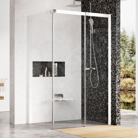 Ravak Matrix - Cabine de douche en trois parties MSDPS-100/100 R, 985-1005 mm, blanc/verre clair 0WPAA100Z1 (1/5)