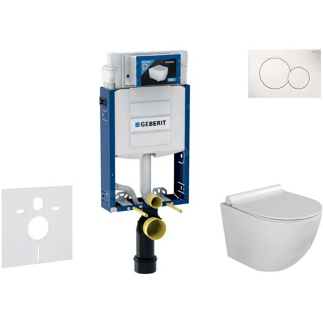 Geberit Kombifix - Set de bâti-support, cuvette Gaia et abattant softclose, plaque de déclenchement Sigma01, blanc alpin (1/5)