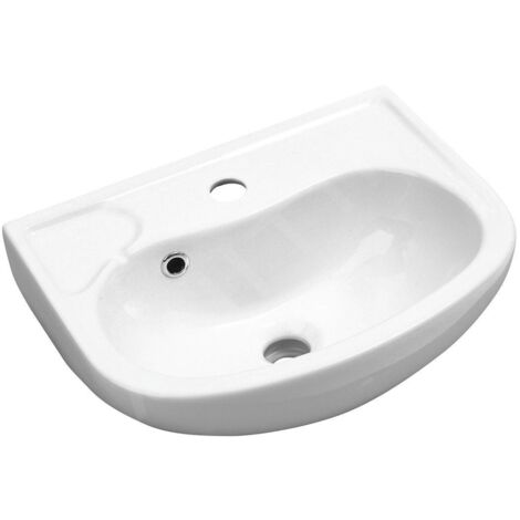 Aqualine Small - Lave-mains 450x350 mm, avec 1 trou, blanc 10TP71045 (1/5)
