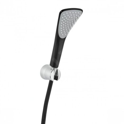 Kludi Fizz - Ensemble pommeau de douche avec support, flexible de douche, noir mat 6765087-00 (1/2)