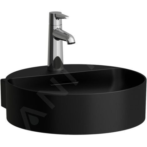 Laufen VAL - Lavabo, 40x43 cm, avec trop-plein, trou pour robinet, noir mat H8132817161041 (1/3)