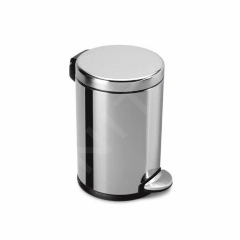 Poubelle Simplehuman Mini 1,5L - Acier Blanc, Couvercle Basculant | Pour Salle De Bain, Dressing, Bureau