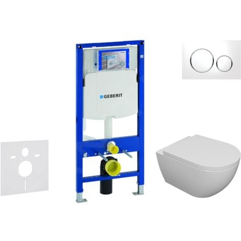 Geberit Duofix - Set de bâti-support, cuvette Oudee et abattant softclose, plaque de déclenchement Sigma20, blanc/chrome