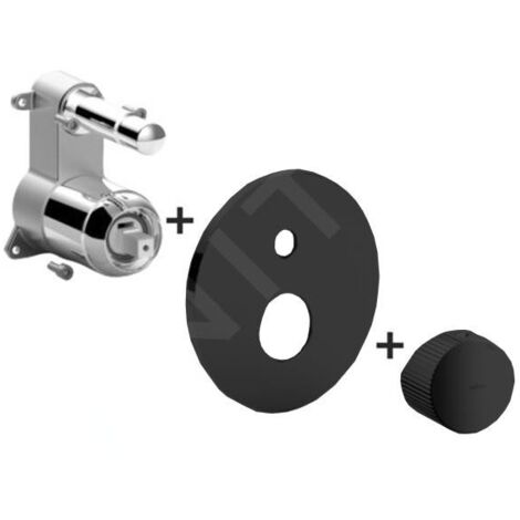 Paffoni Jo - Mitigeur encastré pour 2 sorties, noir mat JOBOX015NO/M (1/2)
