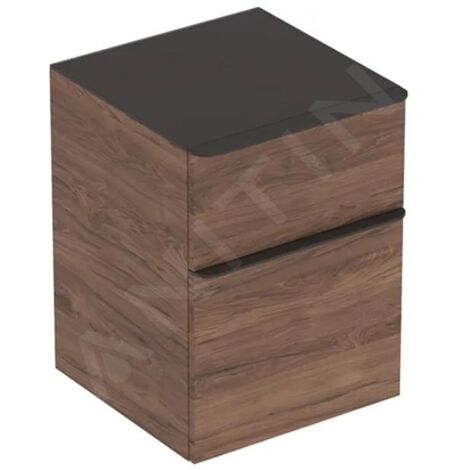 Geberit Smyle Square - Meuble latéral, 2 tiroirs, noyer hickory 500.357.JR.1 (1/4)