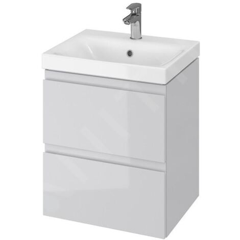 Cersanit Moduo - Meuble-lavabo, 57x49x40cm, 2 tiroirs, gris S929-011 (1/4)