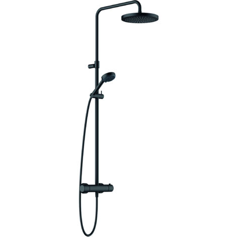 Kludi Logo - Colonne de douche avec thermostat mural, 3 jets, noir mat 6808239-00 (1/3)