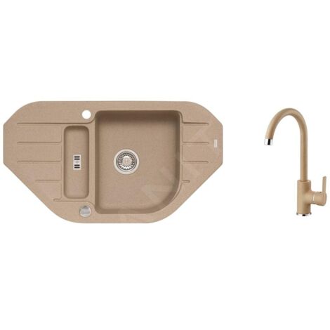 Alveus Sets - Ensemble d'évier Niagara 60 et la robinetterie Tonia, beige SETA165 (1/4)