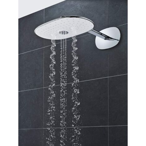 Grohe Rainshower - Douche de tête Duo 360, 2 jets, bras de douche 450 mm, blanc lunaire 26254LS0