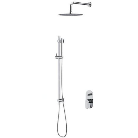 Cersanit Crea - Set de douche avec mitigeur encastré, avec corps d’encastrement, diamètre 25 cm, chrome S952-008 (1/3)