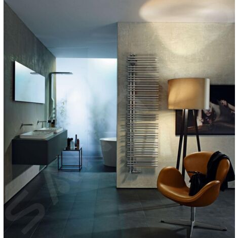 Zehnder Yucca Asym - Radiateur de salle de bains 1736 x 578 mm, droit, simple rangée, chromé YAC-170-060 (1/4)