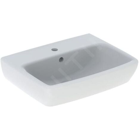Geberit Selnova Square - Lave-mains 450x350 mm, avec un trou de robinetterie, avec trop-plein, blanc 500.322.01.7
