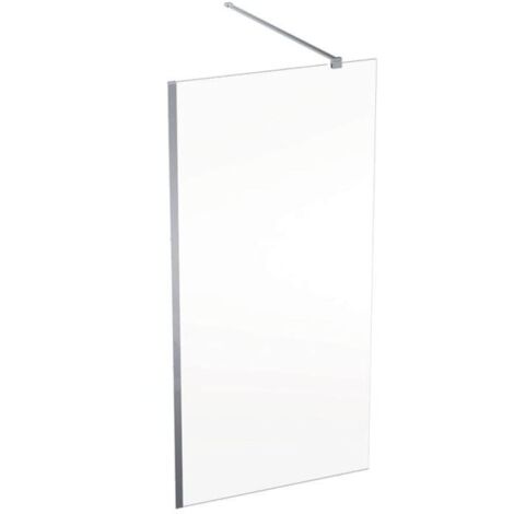 Geberit GEO - Paroi de douche Walk-In, 100x200 cm, argent/verre clair 560.139.00.2 (1/2)