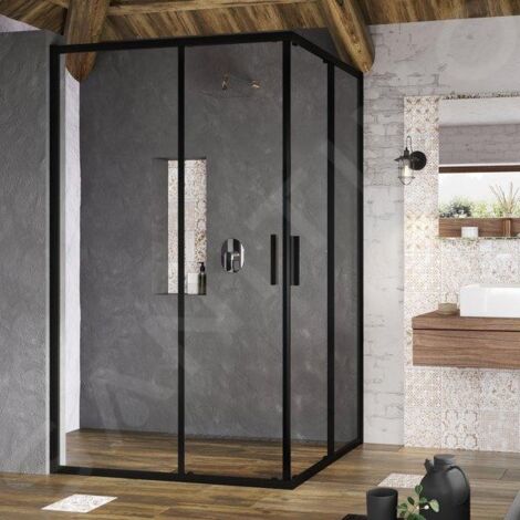Ravak Blix Slim - Porte de douche, 1200x1950 mm, noir/verre transparent X1XMG0300Z1 (1/3)