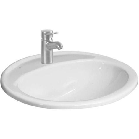 Roca – Lavabo encastré Ibon 520x410 mm – Céramique sanitaire blanche – Avec trop-plein et trou pour robinet – H8130100001041 (1/5)