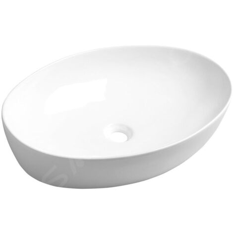 Sapho Lavabos - Lavabo Pera 625x420 mm, sans trou pour robinet, sans trop-plein, blanc AR457