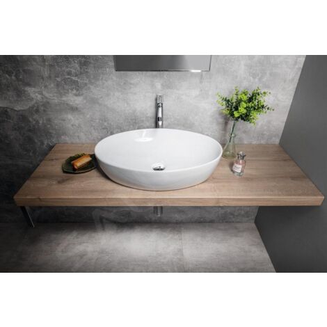 Sapho Lavabos - Lavabo Pera 625x420 mm, sans trou pour robinet, sans trop-plein, blanc AR457