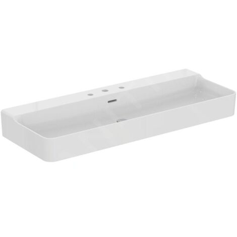 Ideal Standard Conca Ceram - Lavabo à poser 1200x450 mm, avec trop-plein, 3 trous pour robinet, blanc T384001 (1/5)