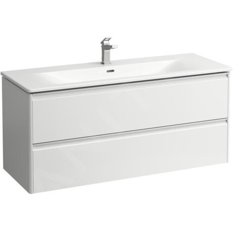 Laufen Base for Palace - Meuble avec lavabo, 53x118x44 cm, 2 tiroirs, blanc mat H8607092601041 (1/2)