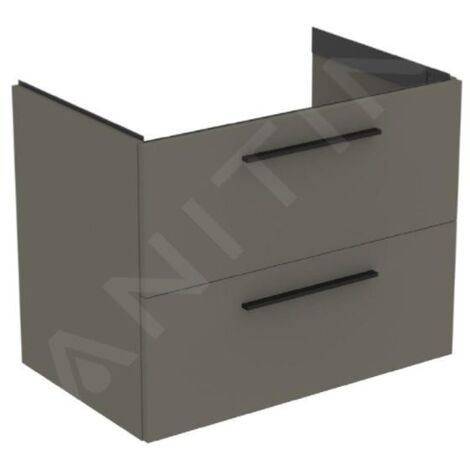 Ideal Standard i.Life B - Meuble vasque 80x63x51 cm, 2 tiroirs, quartz gris mat T5272NG (1/2)