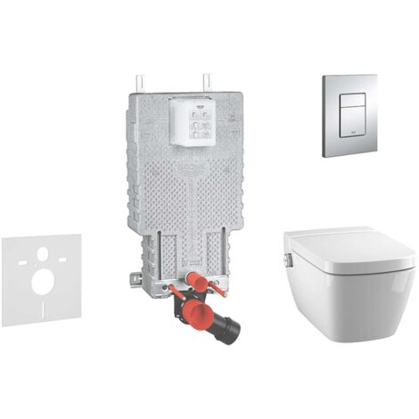 Grohe Uniset - Set de bâti-support, toilette japonaise et abattant Tece, plaque de déclenchement Skate Cosmo, Rimless, (1/5)