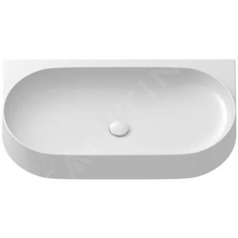 Ravak Yard - Lavabo 805x500 mm, sans trop-plein, sans trou pour robinet, blanc XJX01080000