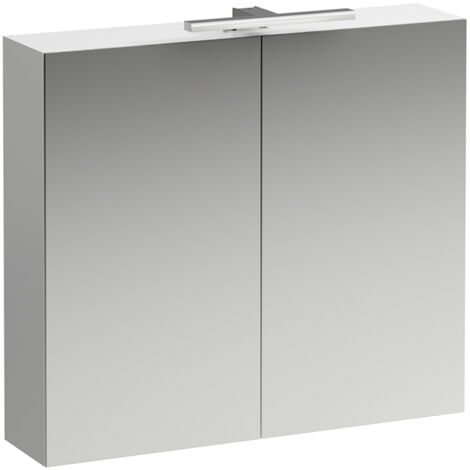 Laufen Base - Armoire miroir avec éclairage LED, 70x80x19 cm, 2 portes, blanc mat H4028021102601 (1/5)
