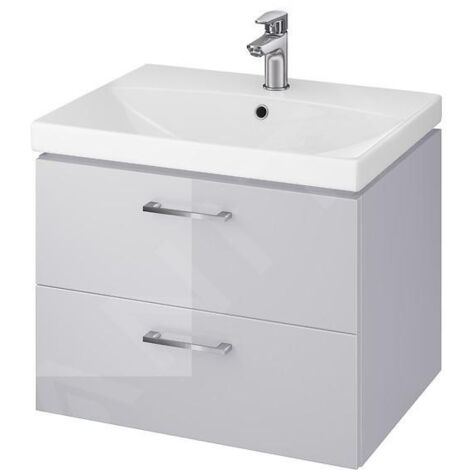 Cersanit Lara - Armoire avec lavabo, 45x59x45 cm, 2 tiroirs, gris S801-216-DSM (1/5)