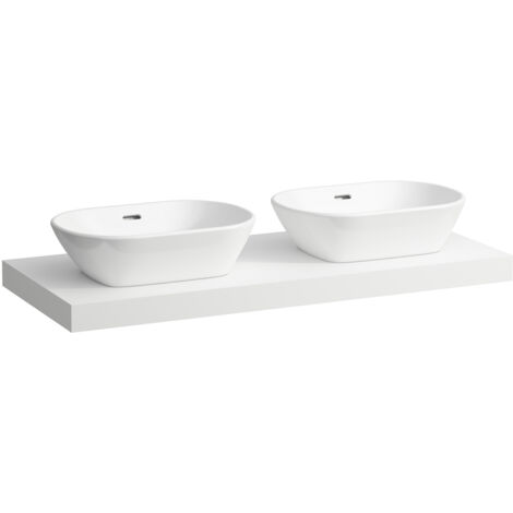 Laufen Lani - Comptoir pour lavabo, 118 cm, découpe G/D, blanc mat H4046741122601